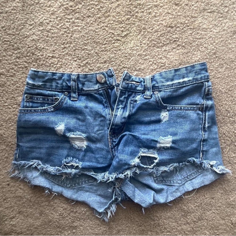 Free People Blue Denim Shorts